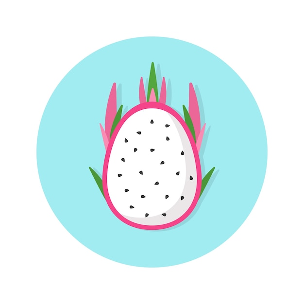 Ilustración de la fruta del dragón en fondo azul Ilustración vectorial