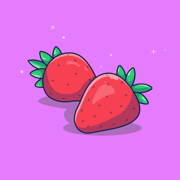 Ilustración de fruta de fresa ilustración de vector premium en estilo de dibujos animados