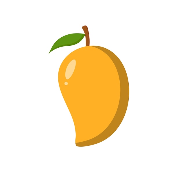 Ilustración de fruta de mango dibujada a mano sobre un fondo blanco