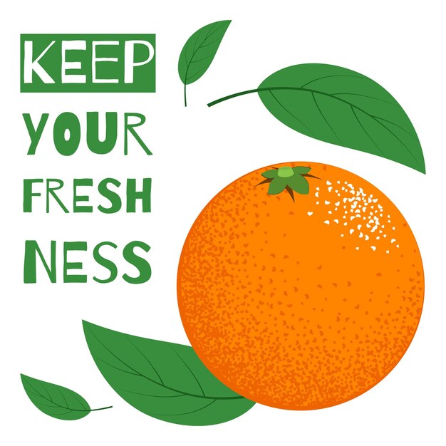 Ilustración de fruta naranja de concepto de comida vegana