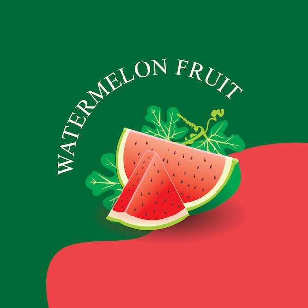 Ilustración de fruta de sandía realista