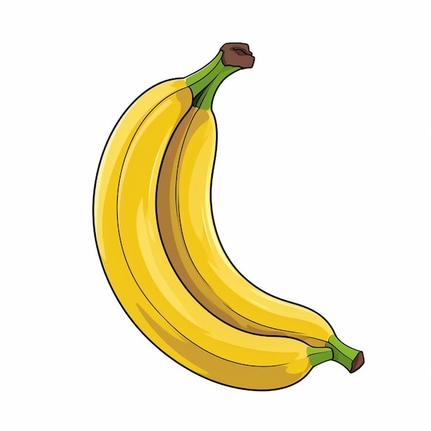 Ilustración frutas tropicales plátano alimento vectorial aislado naturaleza fresca icono de diseño amarillo