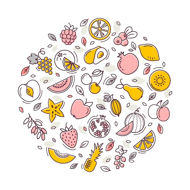 Vector ilustración de frutas de vector.