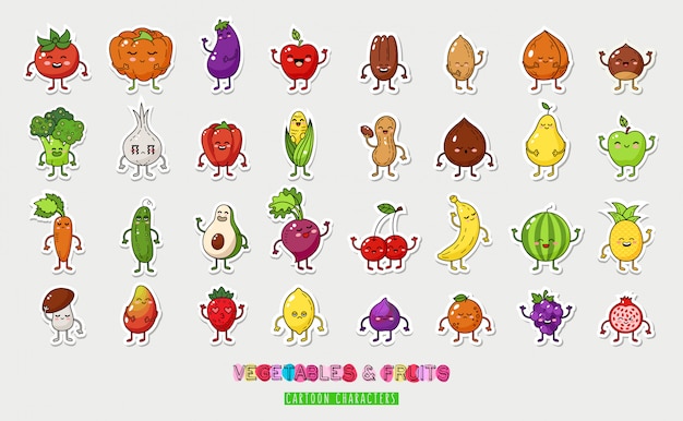 Ilustración de frutas y verduras.