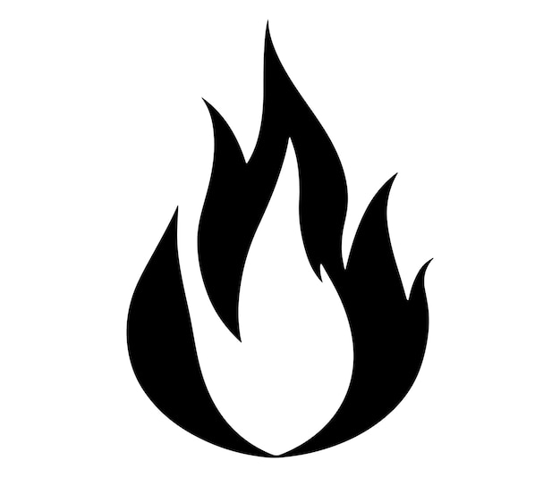 Ilustración de un fuego Icono de fuego de llama Vector de silueta de llamas de fuego