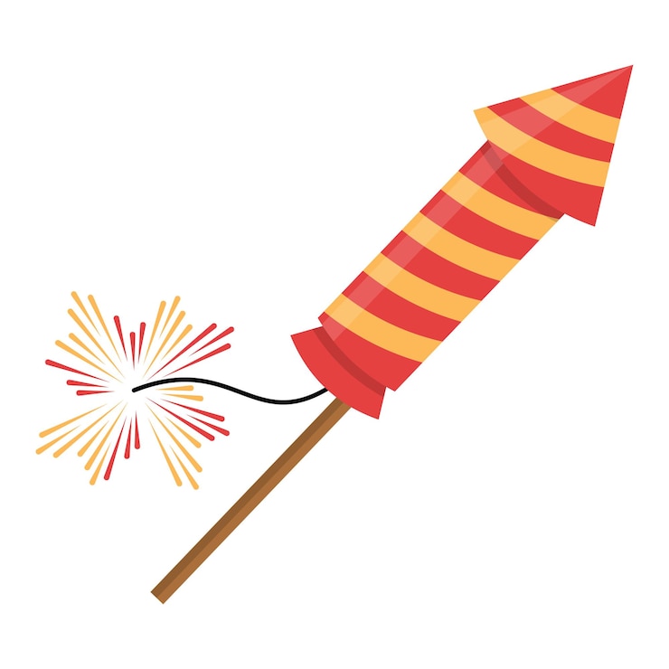 Vector ilustración de los fuegos artificiales de año nuevo