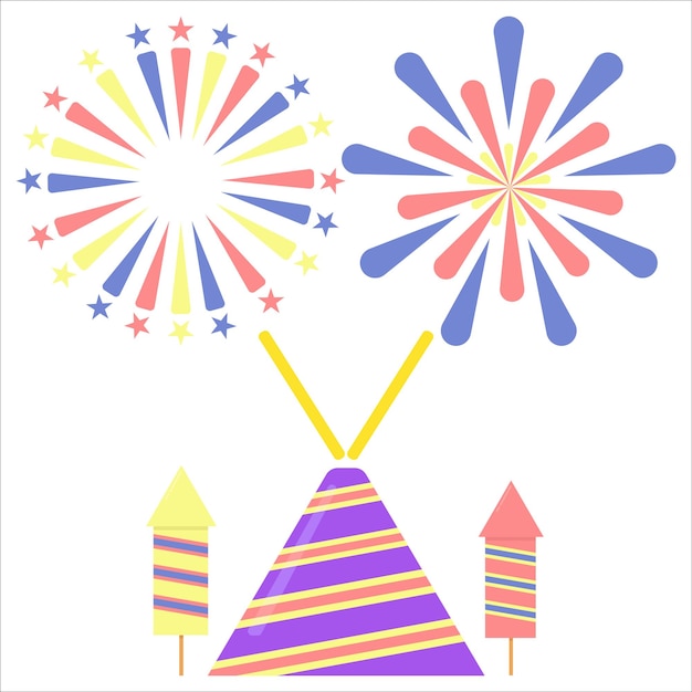 Ilustración de fuegos artificiales