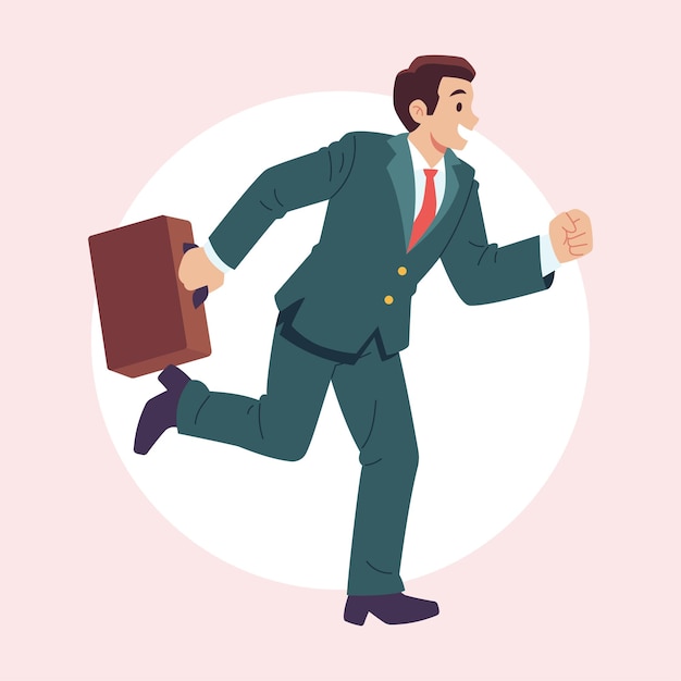 Ilustración de funcionamiento de un trabajador de oficina de vector plano