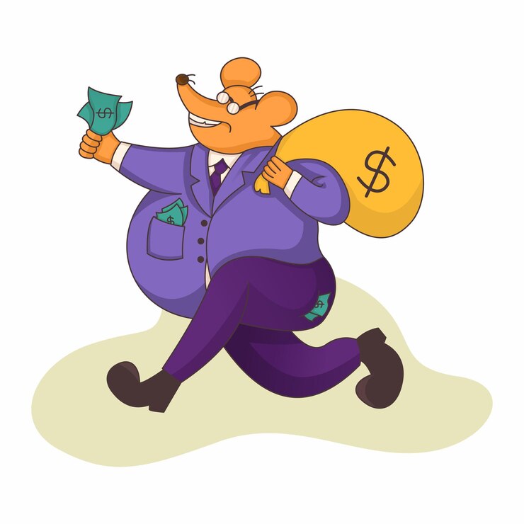 Ilustración de funcionarios comiendo el dinero de la gente.