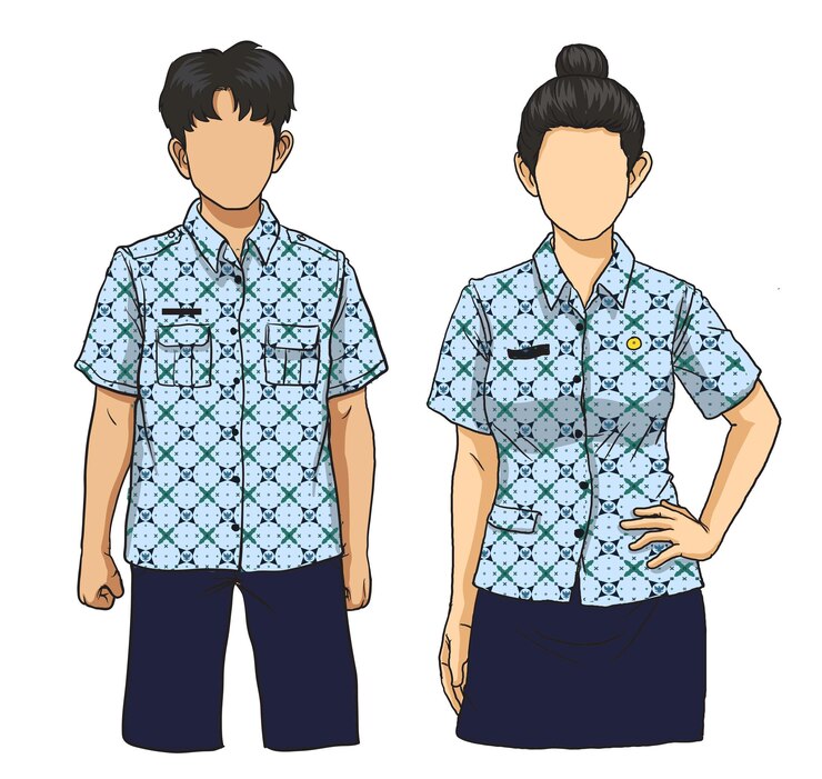 Vector ilustración de funcionarios públicos en indonesia