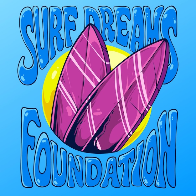 Vector ilustración de la fundación surf dreams