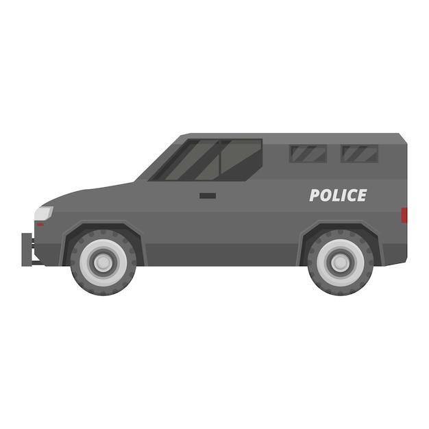 Ilustración de una furgoneta blindada de la policía que transporta criminales