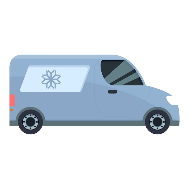 Ilustración de una furgoneta refrigerada que transporta productos congelados