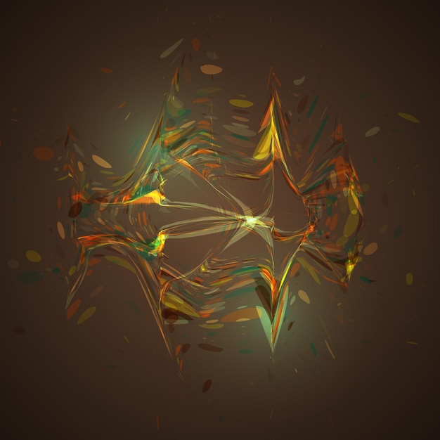 Ilustración futurista de fondo de ondas marrones abstractas