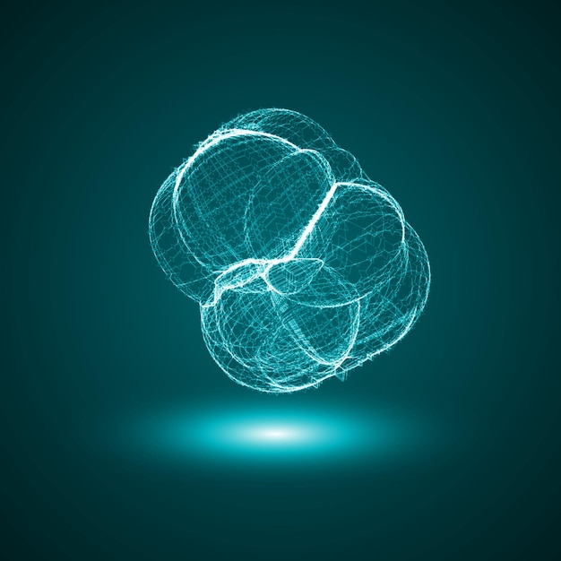 Ilustración futurista forma abstracta de virus conceptual