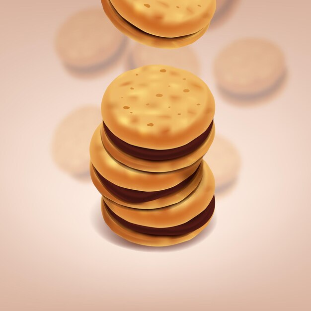 Vector ilustración de galletas de chocolate