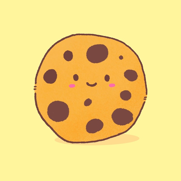 Vector ilustración de galletas de kawaii dibujadas a mano