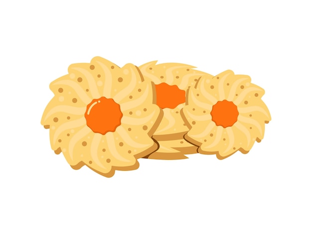 Ilustración de las galletas de torta de piña