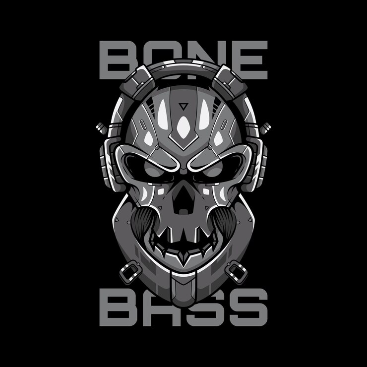 Ilustración de gamers y música bass bass