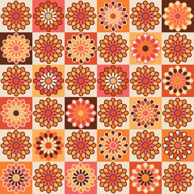 Ilustración de ganchillo artesanal Diseño de patrones de superficie sin costuras vectoriales vintage Artesanía de patchwork Impresión textil moderna en estilo retro Estética Cottagecore
