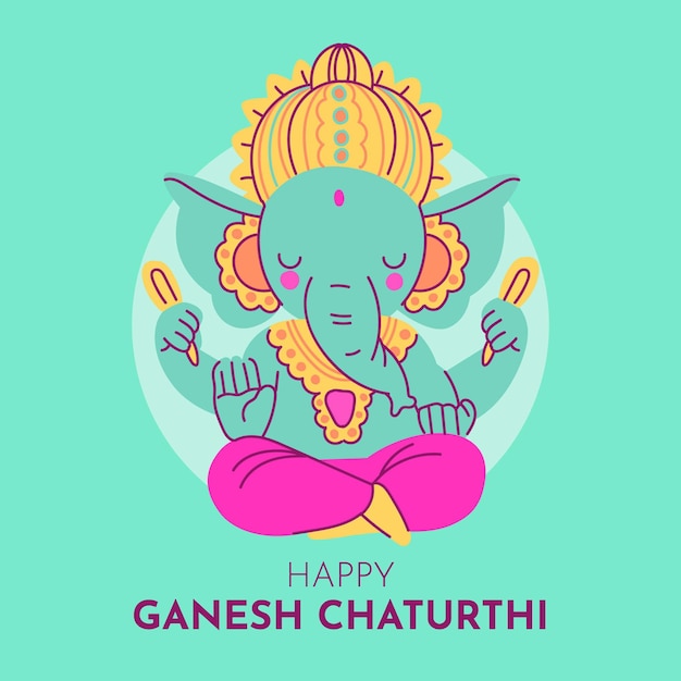 Vector ilustración de ganesh chaturthi