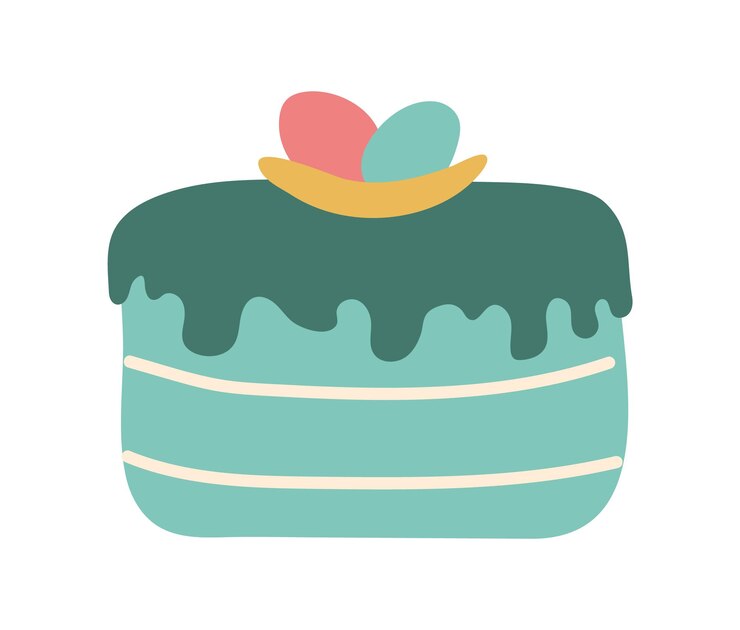 Ilustración de garabate vectorial de pastel dibujado a mano aislado sobre un fondo blanco Elemento simple de la temporada de primavera