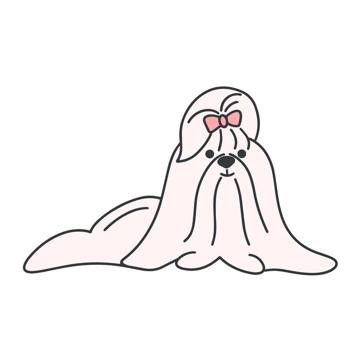 Ilustración de garabato de perro maltés