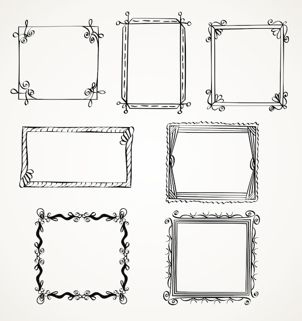 Ilustración de garabatos dibujados a mano y elementos de diseño