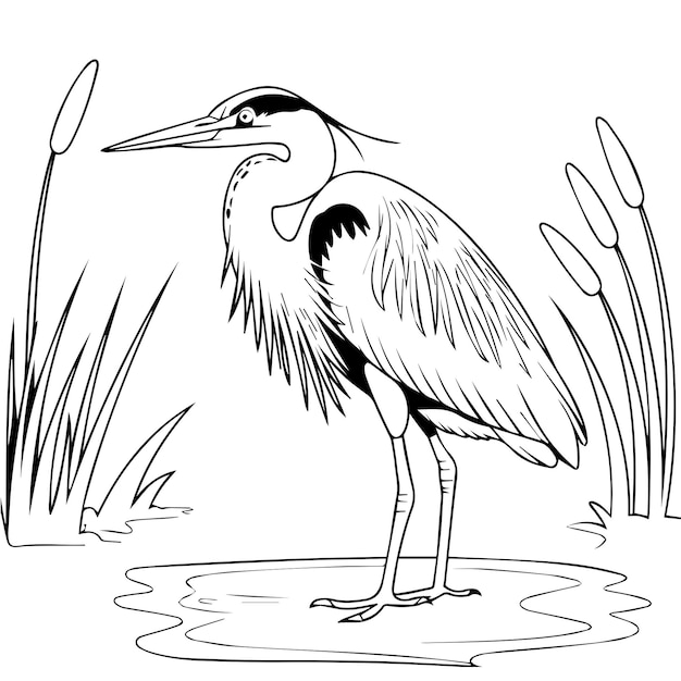 Ilustración de la garza