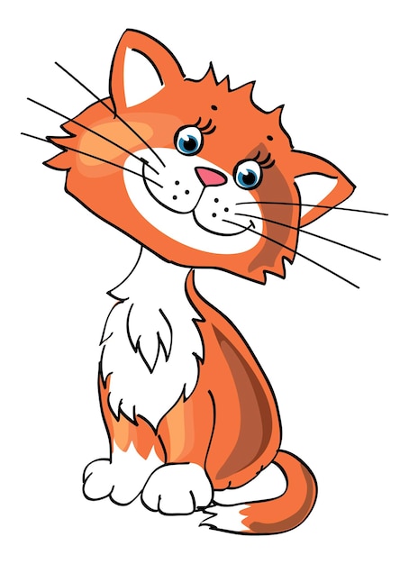Ilustración de un gatito lindo y gracioso