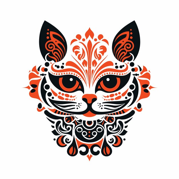 Vector ilustración de un gato adornado