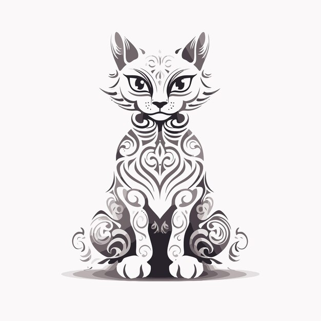 Vector ilustración de un gato adornado