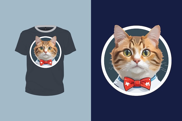 Vector ilustración de gato arte vectorial para diseño de camiseta archivo vectorial editable listo para imprimir