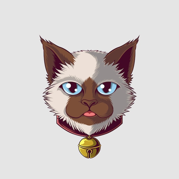 Ilustración de un gato en un estilo lindo