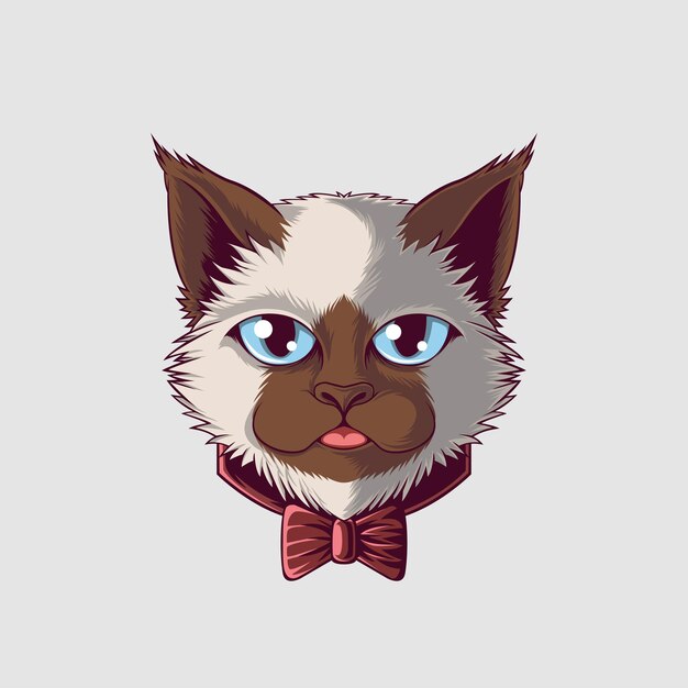 Vector ilustración de un gato en un estilo lindo