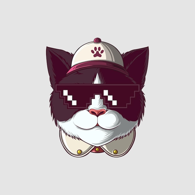 Ilustración de un gato en un estilo lindo