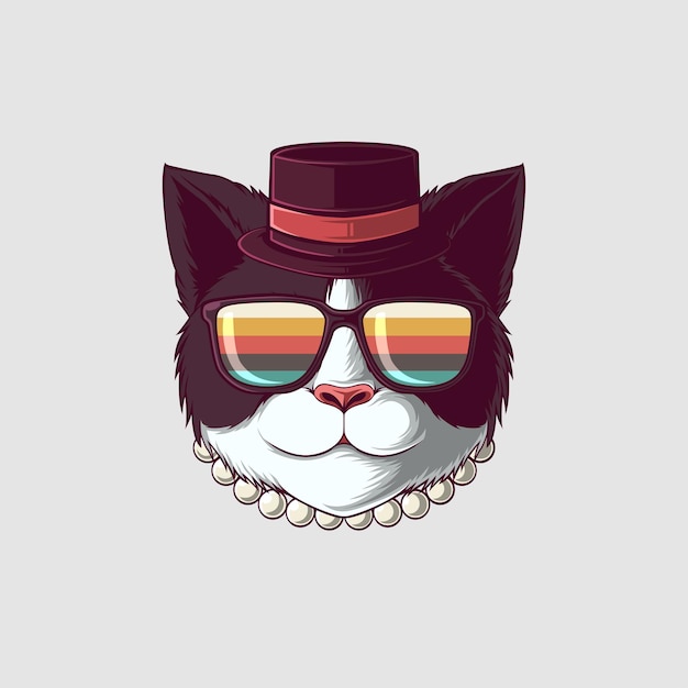 Vector ilustración de gato en un estilo lindo