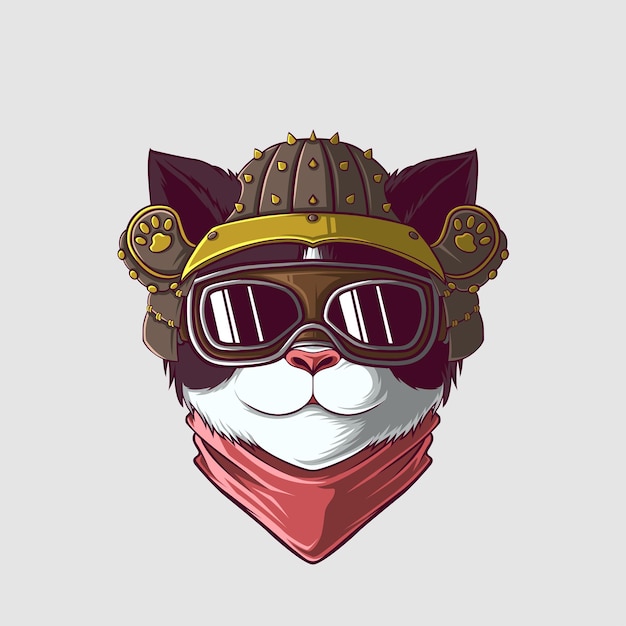 Ilustración de un gato en un estilo lindo
