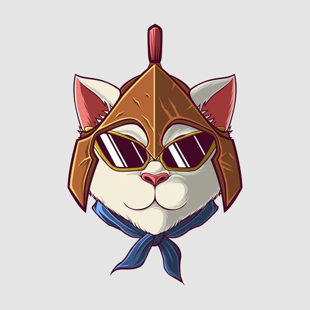 Ilustración de gato en un estilo lindo
