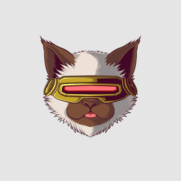 Ilustración de un gato en un estilo lindo