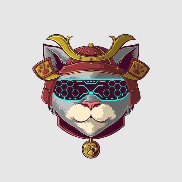 Ilustración de un gato en un estilo lindo