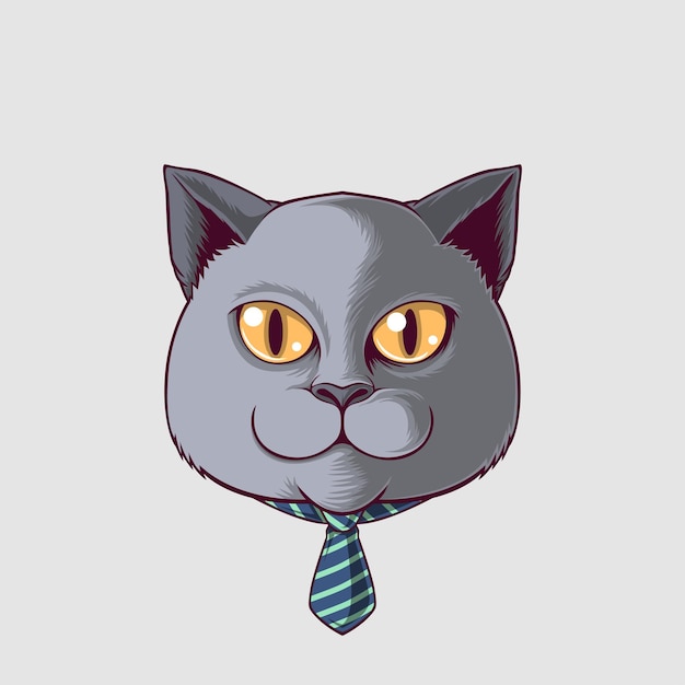 Ilustración de un gato en un estilo lindo