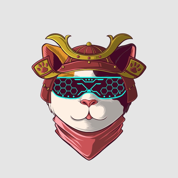 Ilustración de un gato en un estilo lindo