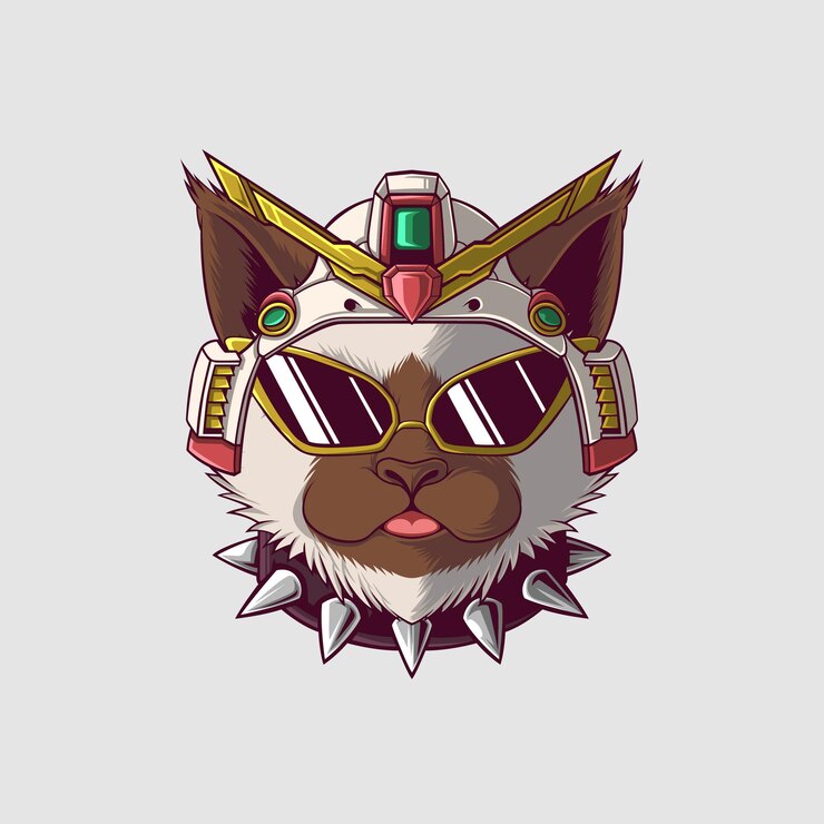 Ilustración de un gato en un estilo lindo
