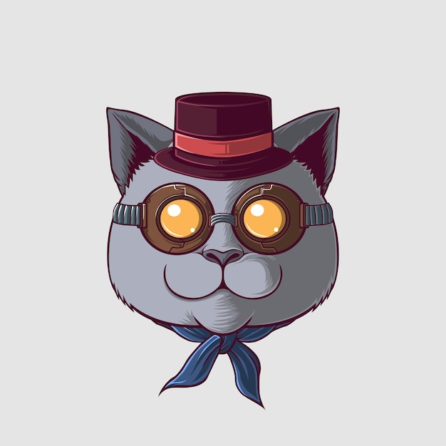 Vector ilustración de un gato en un estilo lindo