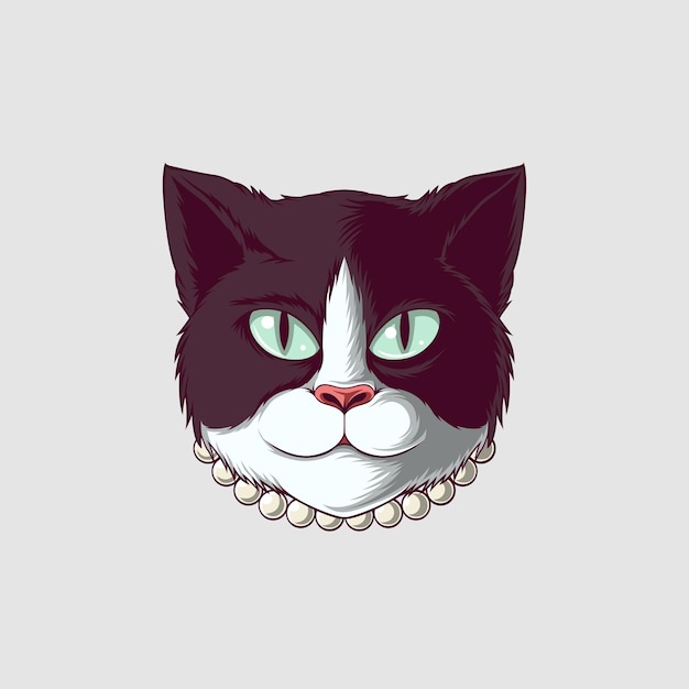 Ilustración de un gato en un estilo lindo