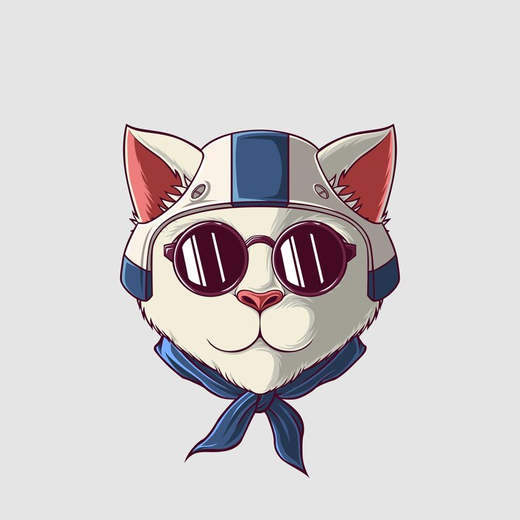Ilustración de un gato en un estilo lindo