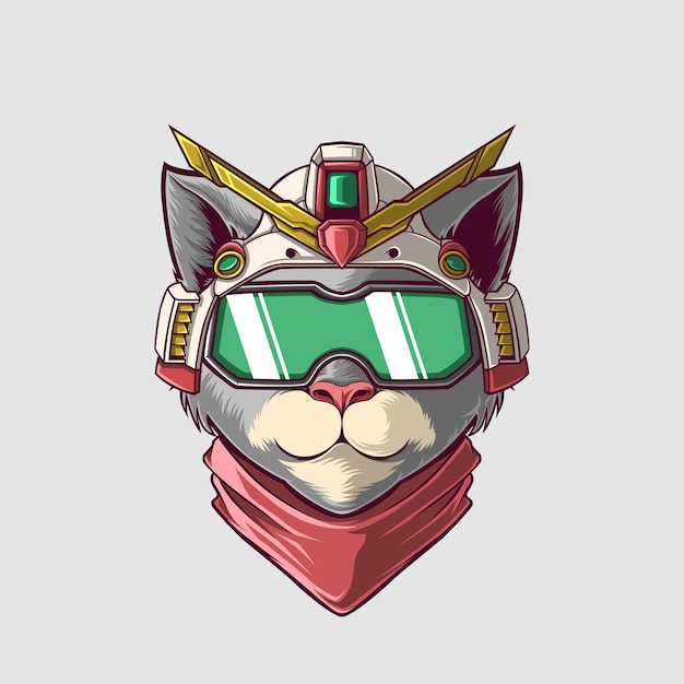 Ilustración de un gato en un estilo lindo