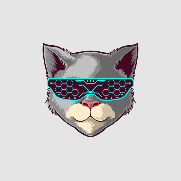 Ilustración de un gato en un estilo lindo