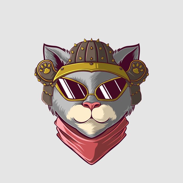 Ilustración de un gato en un estilo lindo